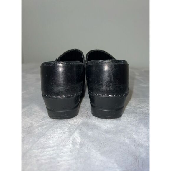 Womens Sanita Professional Slip On Clogs EU 37/US 6.5-7 Black Leather Round Toe - Picture 6 of 10